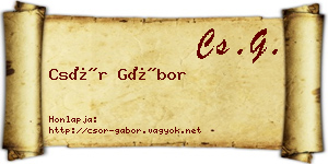 Csór Gábor névjegykártya