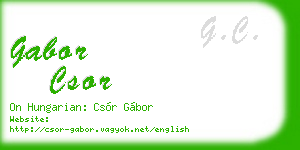 gabor csor business card